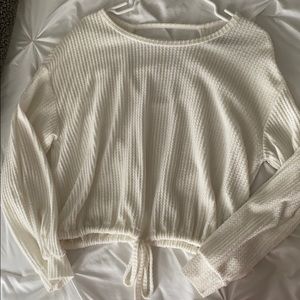Hollister white cinch sweater